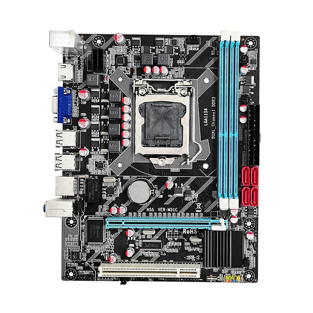 MY# H55 PC материнская плата 1333MHz материнская плата набор SATA2.0 LGA 1156 компьютер материнская плата