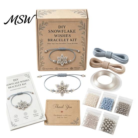 DIY Craft Supplies Christmas Beaded Bracelet Making Kit, Holiday Handmade Jewelry Supplies, Xmas Plastic Beads for Crafts Bead Kit Adults, Kids,