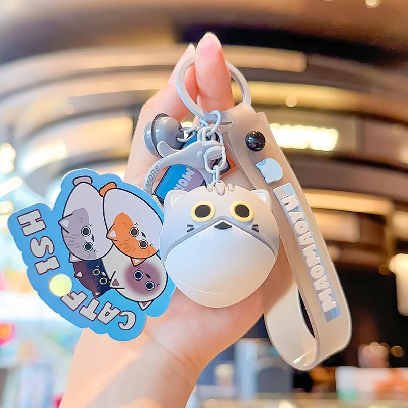 Плюшевый кот, брелок для ключей в виде рыбки, кошелек для монет, мультяшное животное, подвеска-брелок, подарок для детей