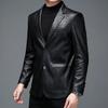 Мужская весенне-осенняя куртка из искусственной кожи, пиджак костюмного кроя, короткий повседневный пиджак