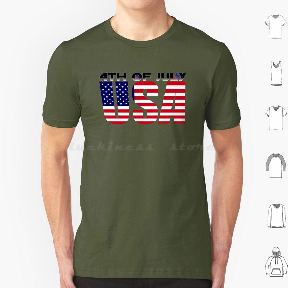 Футболка 4 июля Хлопок Мужская Женская DIY Печать День 4 июля США Американская Гордость Красный Белый Синий Патриотические Звезды И