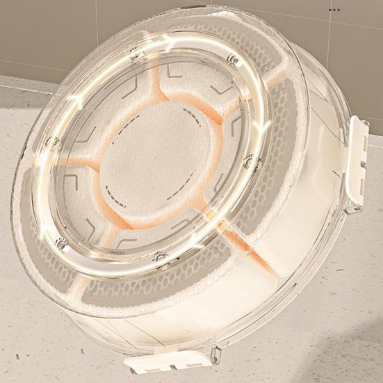 Fruit Plate Snack Spinner Divided Serving Tray with Lid Handle Food Platter for Charcuterie Veggie Travel Picnic Snack Organizer