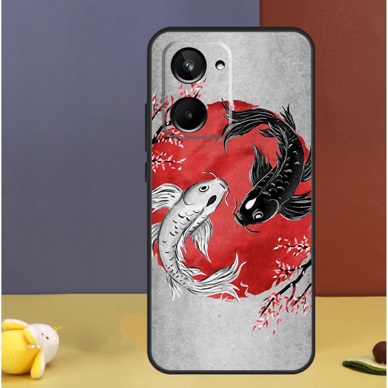 Koi Fish Yin Yang For Realme GT7 Pro GT6 C61 C67 C63 C71 C55 C51 C65 C53 C75 10 11 12 13 14 15 Pro Plus Case