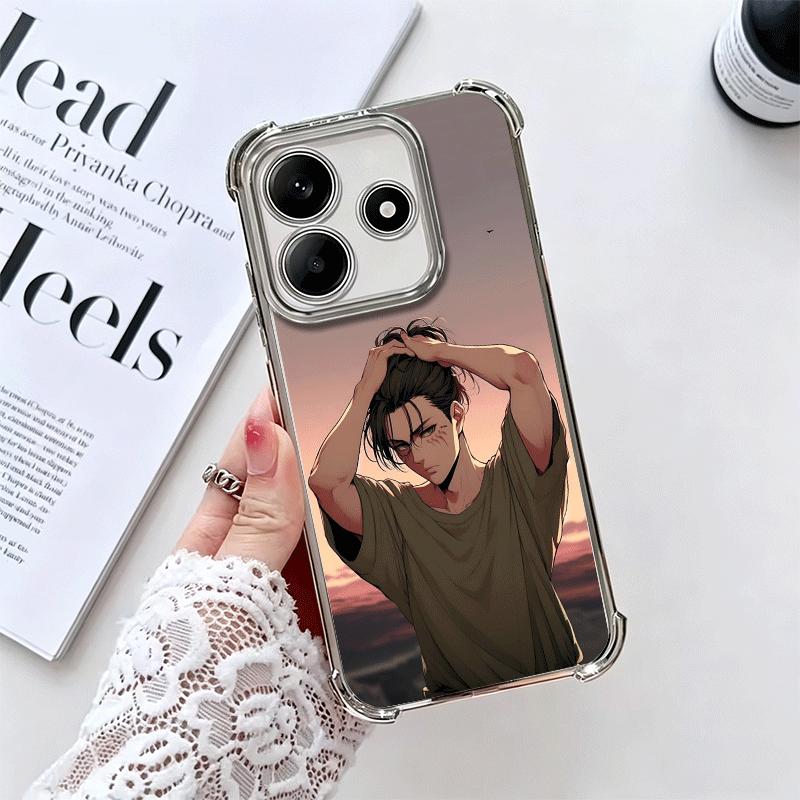 A-Атака Титанов Эрен Йегер Покрытие Чехол для Телефона Для Xiaomi Redmi Note 14 15 Pro Plus 13 12 11 11S 11T 10 9S 9 5G Противоударный Ai