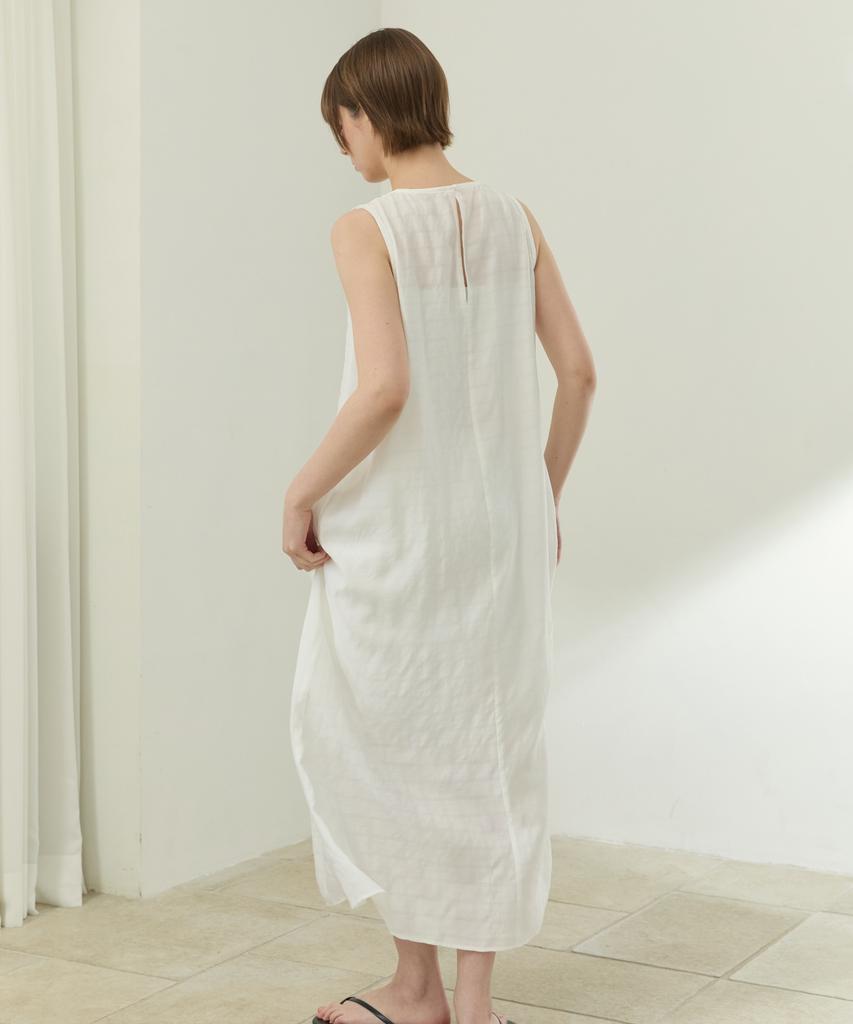 Wioi Refresh Seethrouh Dress_Check White