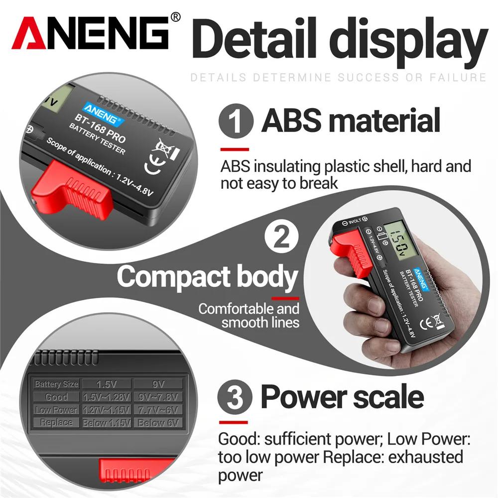 ANENG BT-168D Mini Digital Equipment Internal Battery Tester Checkered Charge Indicador De Capacity Bateria Diy Electronic Test