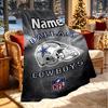 Custom Name Personalized Dallas Cowboys Print Blanket, Home Decor, Bedroom, Sofa, Camping, Couch, Gifts for Birthday ChristmasEnthusiasts