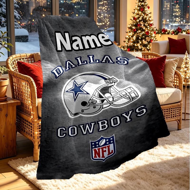 Custom Name Personalized Dallas Cowboys Print Blanket, Home Decor, Bedroom, Sofa, Camping, Couch, Gifts for Birthday ChristmasEnthusiasts
