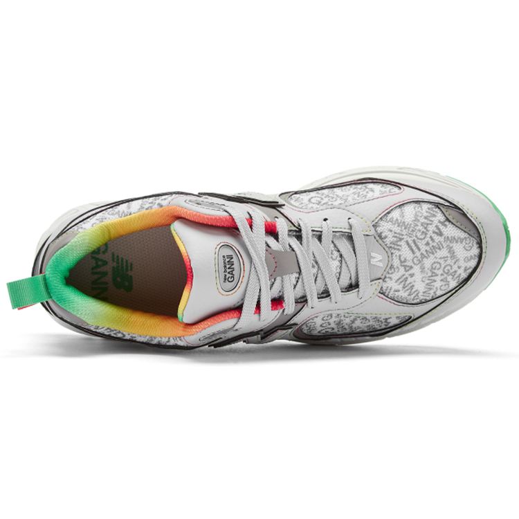 Кроссовки унисекс GANNI x New Balance 2002R Raincloud Белый Дождевое облако Островной зеленый M2002RGD