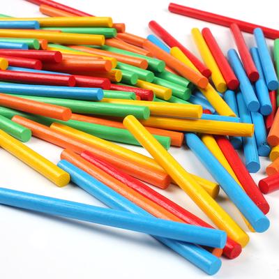 100 шт., деревянные счетные палочки, математические игрушки Монтессори, детские обучающие игры, палочки, многоцветные