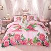 Homewish Милый Розовый Комплект Пододеяльника для Девочек с Буквами от A до T, Стильный Цветочный Комплект Покрывала