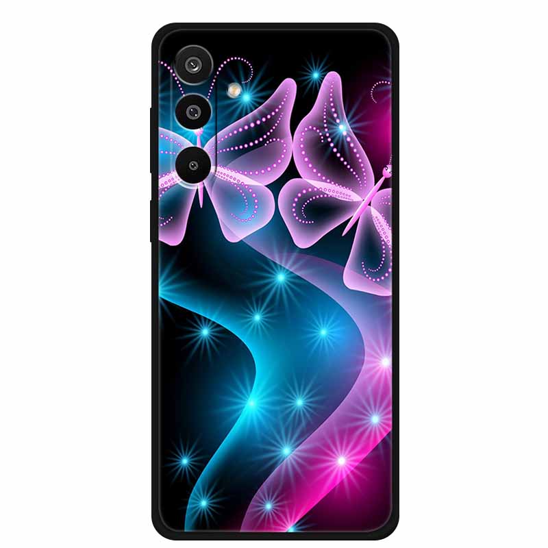 Чехол для Samsung Galaxy A36 5G Цветочный принт Силиконовые чехлы для телефона Обложка для Samsung A26 5G ТПУ Корпуса A 26 36 Черные ТПУ Чехлы