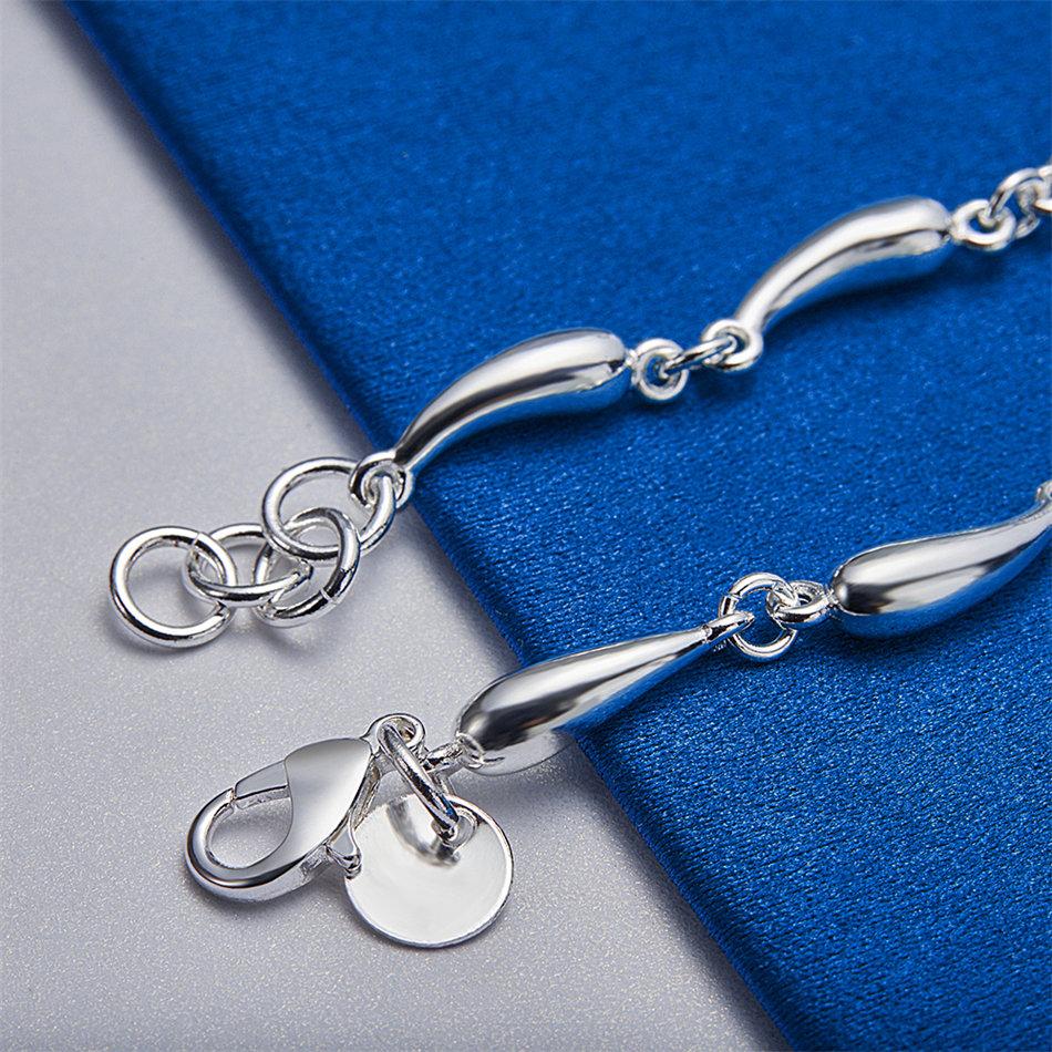 Изысканный серебряный браслет 925 пробы 8 дюймов в форме капли воды, модный женский шарм, свадебные аксессуары для вечеринки