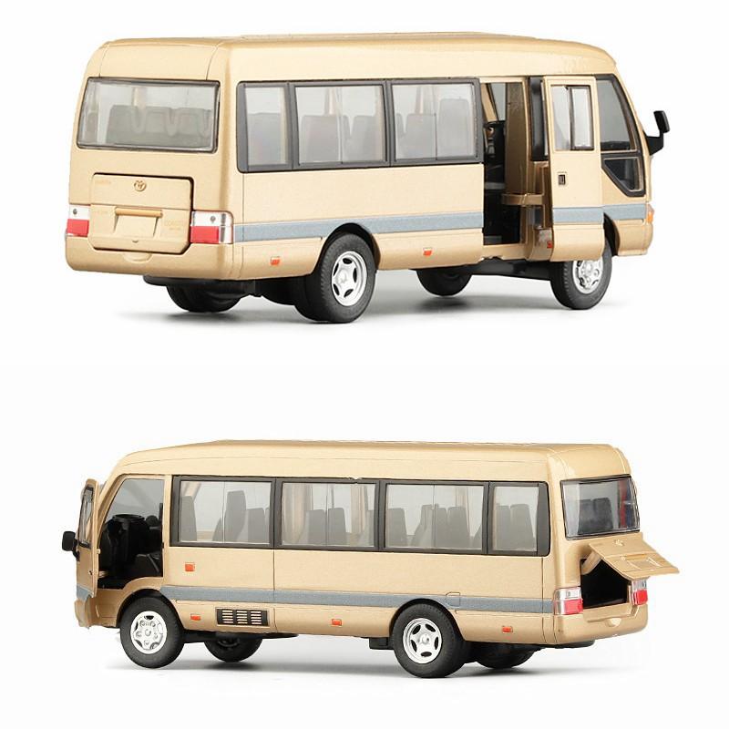 1/32 TOYOTA Coaster EX Модель игрушечного автомобиля Автобус класса люкс MPV Литая миниатюрная маршрутка для детей Коллекция с инерционным механизмом Подарок Мальчик Ребенок