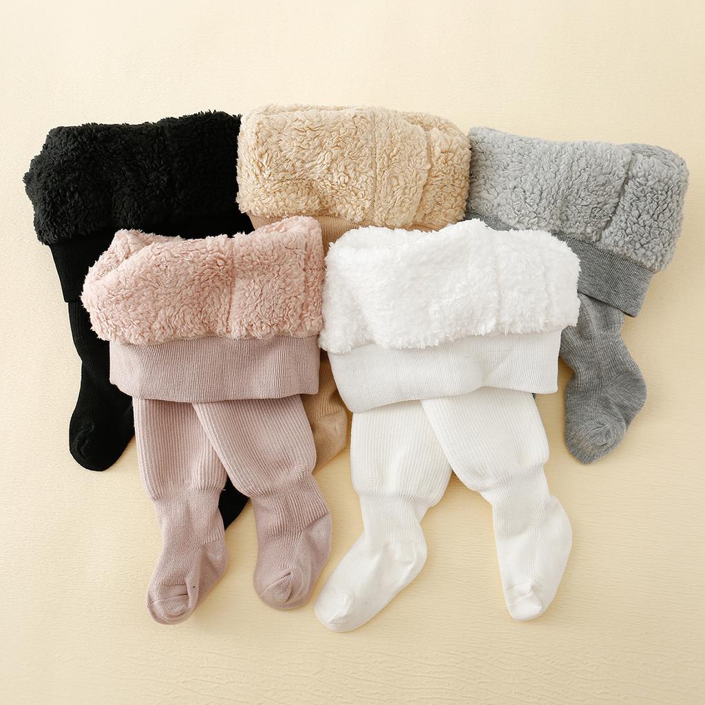 Winter Infant Baby Girls Polar Fleece Lining Stripes Leggings Plus Thick Warmth Cotton Tights Toddler Kids Keep Warm Pantyhose
