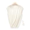 Round Neck Sleeveless Wool Knitted Short-sleeved Spring and Autumn New Loose and Slim Simple Casual Knitted Women's Top