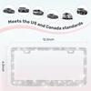 2 Pack Bling License Plate Frames, Sparkly Rhinestone Diamond Car License Plate Cover For Women, Stainless Steel Car Accessories With Glitter Crystal