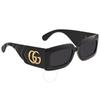 Gucci Gray Rectangular Ladies Sunglasses Gg0811s 001 53