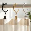 C Shaped Curtain Rings for Center Brackets 10Pcs Rings, Heavy Duty Bypass Metal Accessories Living Room Passing Drapery with Eyelets French