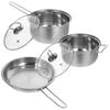 Kichvoe 1 Set Stainless Steel Kitchen Pot, Milk Pot, Soup Pot, Frying Pan