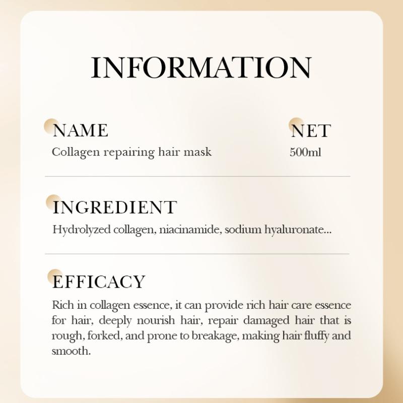 Маска для разглаживания волос Collagen Smooth Hair Mask 500 мл SADOER Питательный пушистый кондиционер
