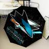 Хоккейный зонт San-Jose Sharks Складной зонт, автоматический зонт 8 спиц для путешествий, кемпинга Подарок на Хэллоуин, Рождество