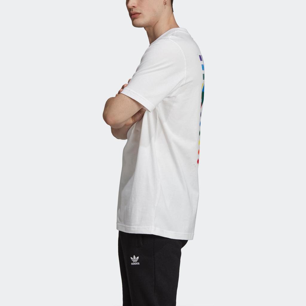 adidas Оригинальная футболка Spectrum с круглым вырезом из мягкого хлопка, повседневная, с принтом букв, с коротким рукавом, мужская, белая EI6215