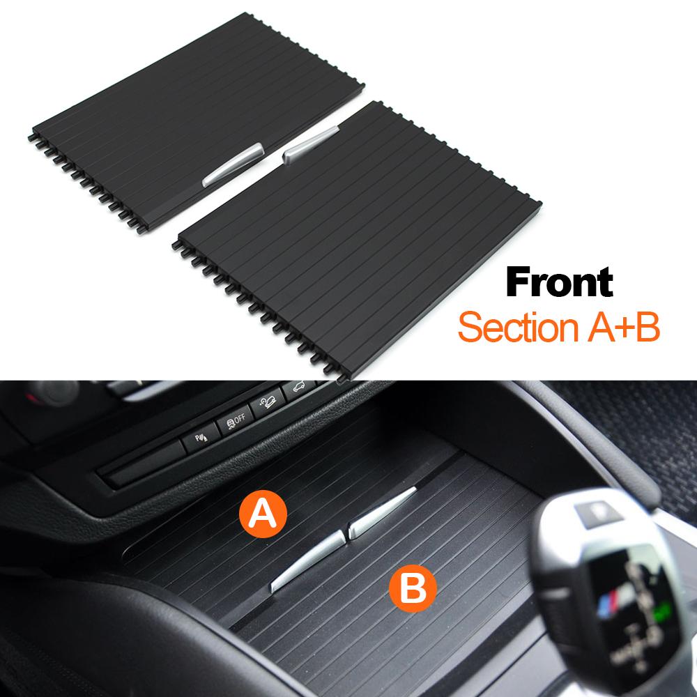 Interior Car Central Console Drink Water Cup Holder Cover Roller Blind Curtain Zipper For BMW X5 X6 E70 E71 E72 2007-2014