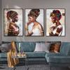 African Black Woman Print Oil Painting On Canvas Abstract Figure Posters Wall Art Pictures for Living Room Home Decor No Frame