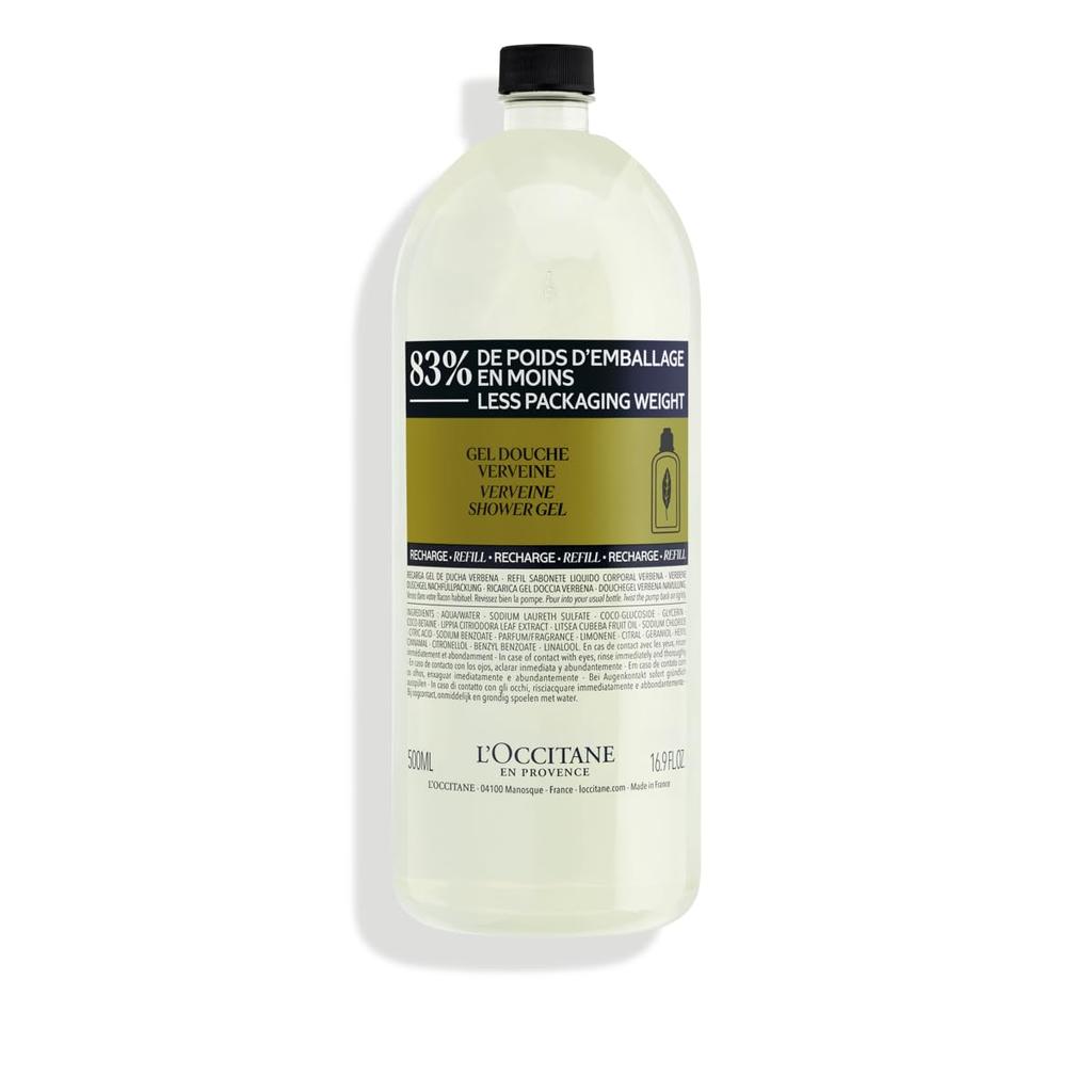 Verbena Shower Gel Body Popular for Men and Large Capacity Refill L'OCCITANE Refill, 500mL, Soap, Women,