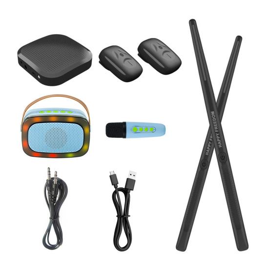 1 комплект воздушной барабанной установки с барабанными палочками, педалями, аудиоконвертером, динамиком, 3D-датчиком движения, электрическая барабанная установка для начинающих, виртуальный барабан, ударный инструмент