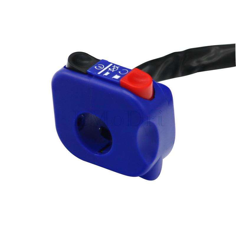 LMoDri 22 мм 7/8 "руль мотоцикла, светодиодная фара, лампа включения, выключения, управление электрическим запуском, звуковой сигнал, опасность