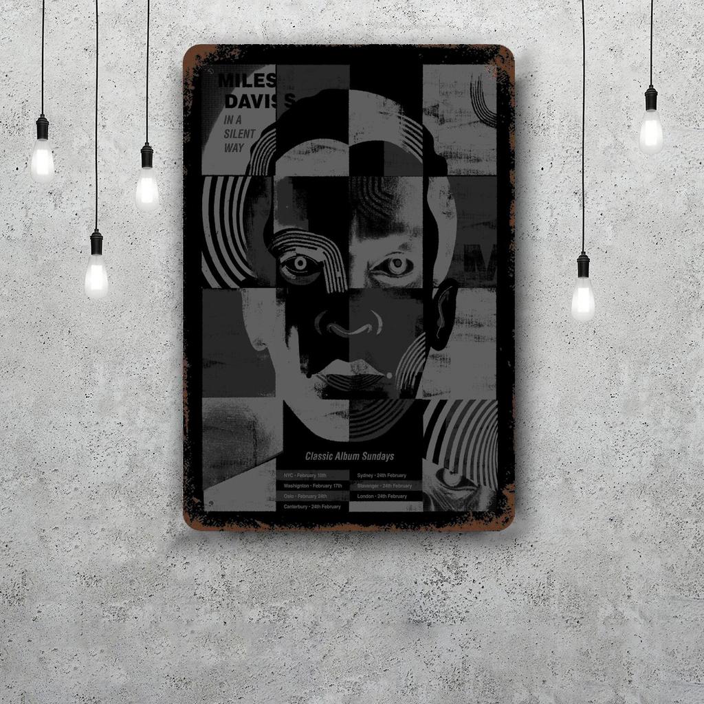 Miles Davis Vintage Metal Tin Signs Posters Decor Retro Metal Plaque Wall Art Decor for Garage Bar