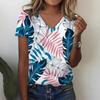 Футболка с 3D-принтом и цветочным принтом в виде тропических листьев, летние женские футболки с V-образным вырезом, топы Y2k, уличная одежда, футболки больших размеров в стиле Харадзюку, женская одежда