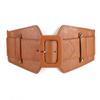 Elastic Skirt Canvas Sweater Dress Female PU Belt Cummerbunds Women Waistband Waist Belt
