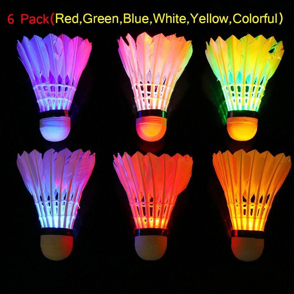 Head Goose Feather Glow Birdies LED Badminton Shuttlecocks Light Up Shuttle-Cocks Glow In The Dark