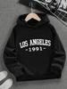 Kids' Sweatshirt with Printed Los Angeles 1991 Letters Capuche Confortable Décontracté Perfect for All Seasons