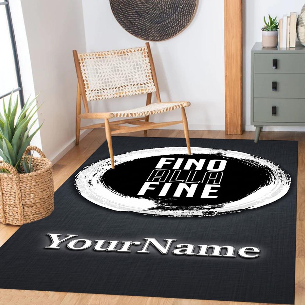 Juventus Personalized Text Area Rug Design for Foyer Balcony Dormitory Decorate room Antislip Carpet Office home decor Wedding Party Gift