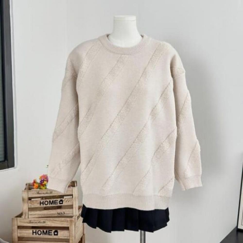 Navava Men Simple Daily Round Neck Long Sleeve Knit Nk2484