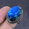 Голубой Триплет Опал Драгоценный Камень Серебро 925 пробы Подарок Ювелирное Изделие Кольцо Размер 7.5