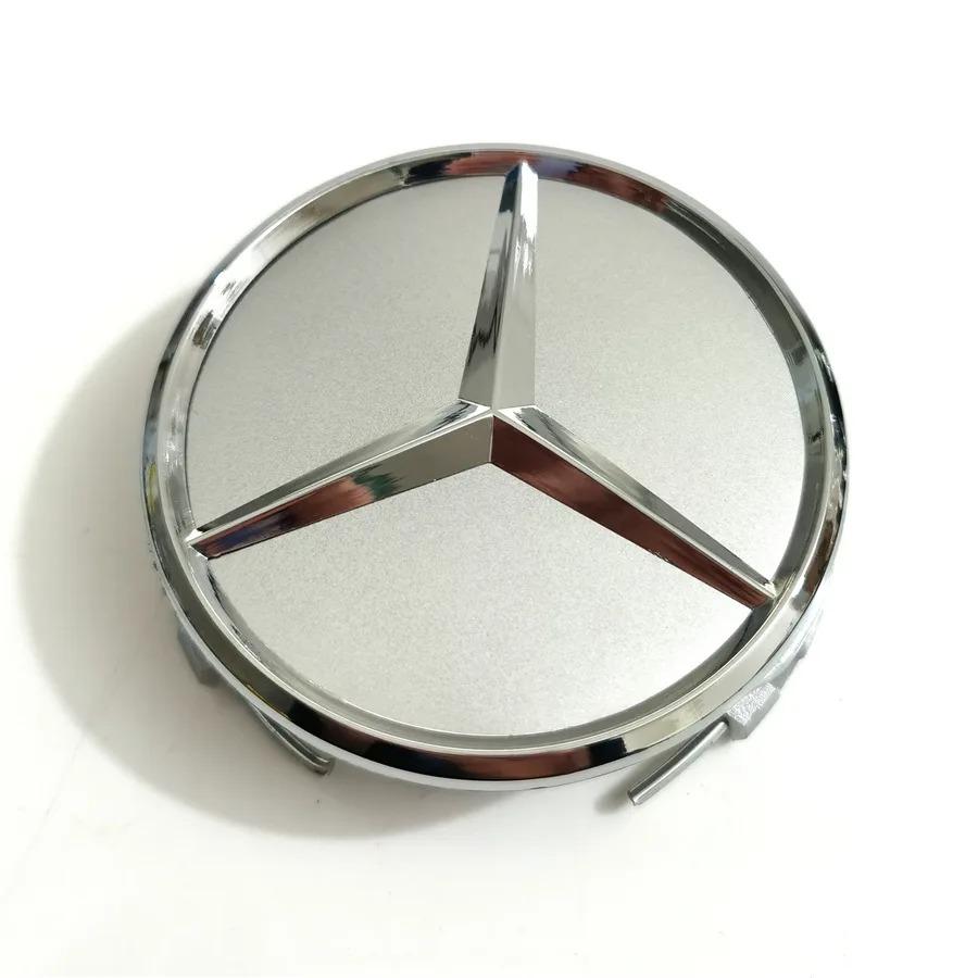 PZQ2 75mm 4pcs Black Silver Car Wheel Center Hub Cap Badge Cover For Mercedes Benz AMG W205 W204 GLC GLK Interior Mouldings LGGQ-Benc