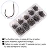 500PCS Sharpened Barb Fishing Hooks Set High Carbon Steel Fishing Hooks  Freshwater Fishing