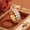 925 Sterling Silver Luxury Double Row White Zircon Ring For Ladies Wedding Party Birthday Fashion Jewelry Gift