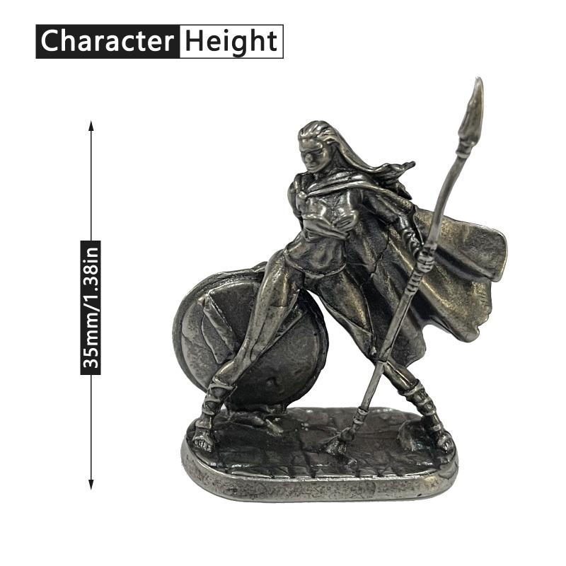 1pc Ancient White Brass Spartan Rome Soliders Figurines Miniatures Vintage Metal Soldiers Model Statue Desktop Ornament Gift