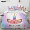 Unicorn Cute Cartoon Comforter Bedding Set,Duvet Cover Bed Set Quilt Cover Pillowcase,Queen Bedding Set For Child Boy Girl Gift