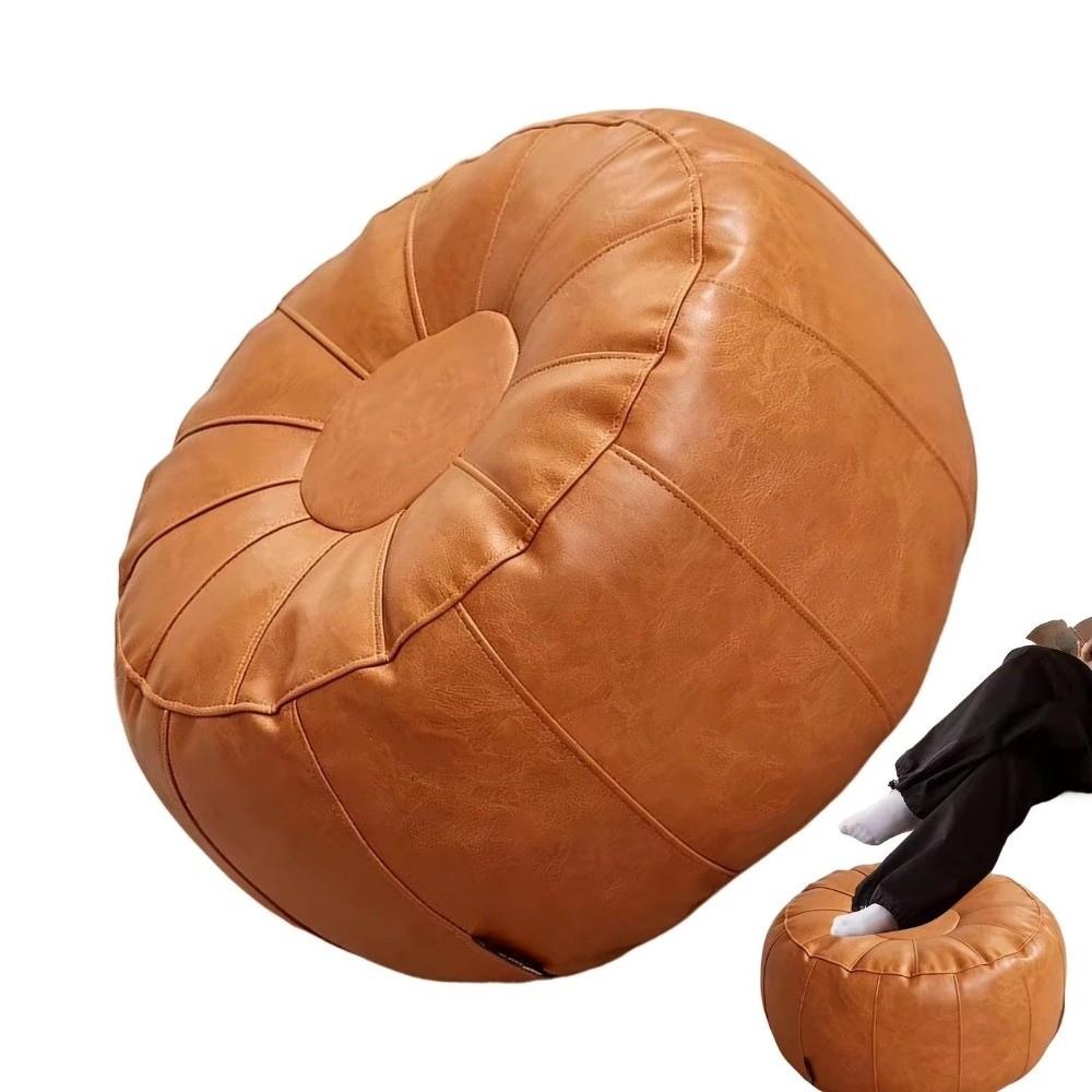 Large Capacity Pumpkin Pouf Cover Non-Slip Sofa Stool Cover Thicken Leather Pouf Toy Storage