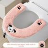 Funda de asiento de inodoro suave y cálida para invierno con diseño de perrito y asa higiénica