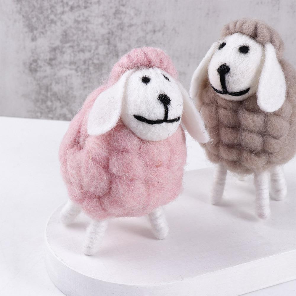 Supplies Miniatures Wool Felt Sheep Home Furnishings Mini Table Ornament Figurines Desktop Decor
