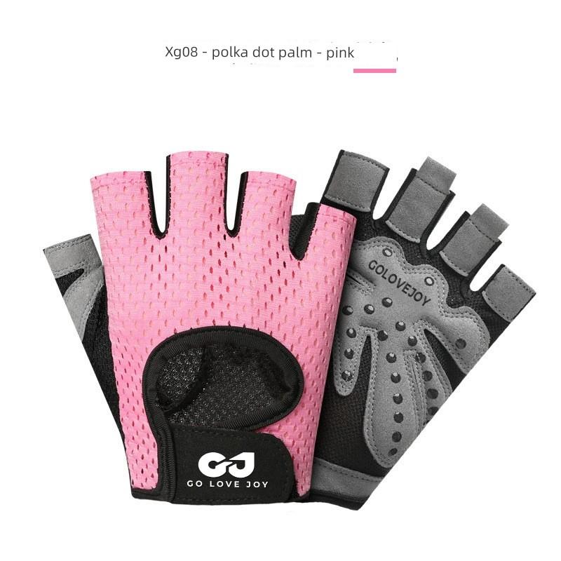 Fitness Half-Finger Gloves for Women, Gym Training, Dumbbell Exercise, Non-Slip Butterfly Mesh, Breathable Sports Cycling