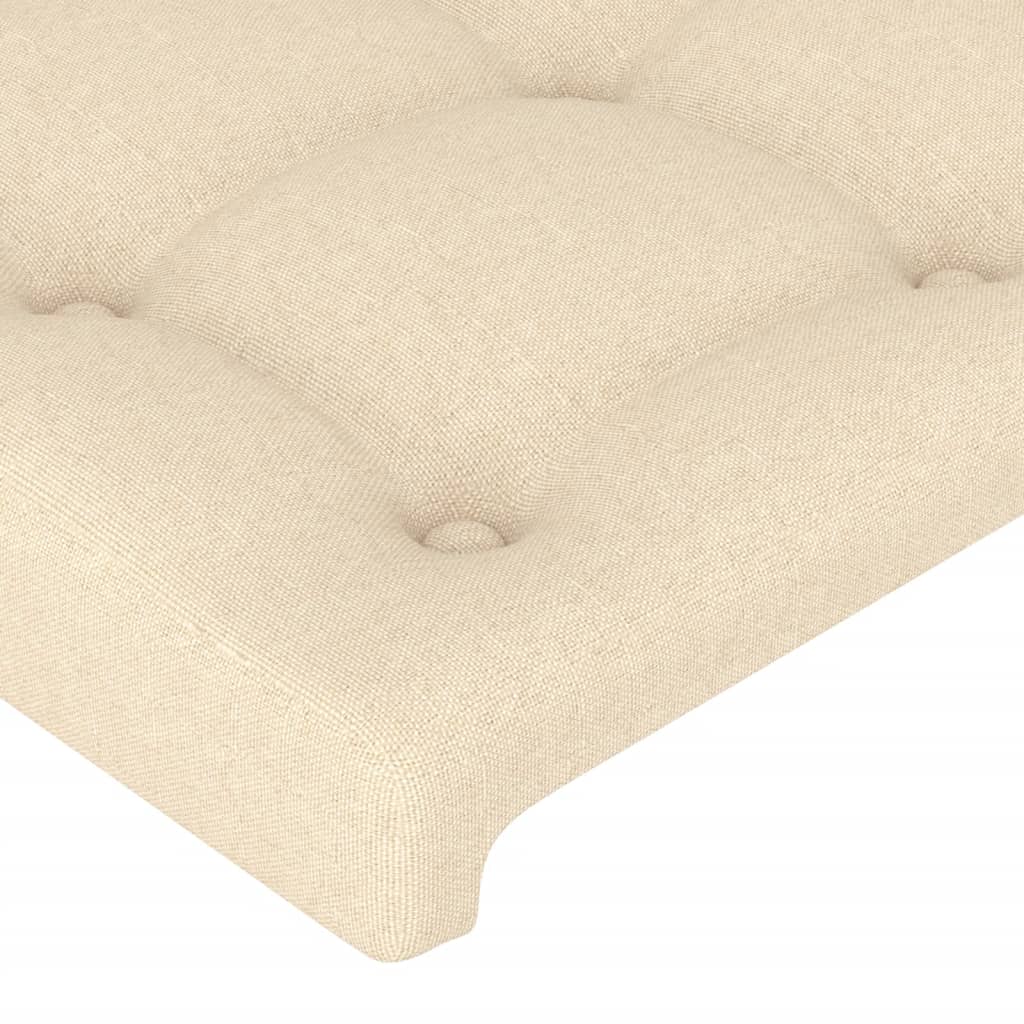 LED Headboard Cream 83x16x118 128 cm Fabric